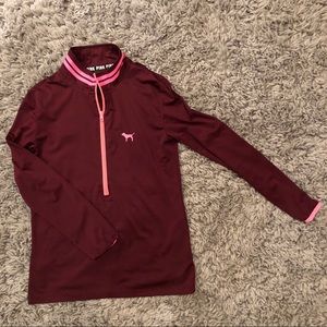 Maroon and pink athletic quarter zip from pink!